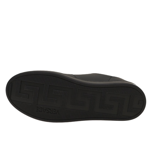 Versace Medusa Men Sneakers Black Leather Size 44 / 11 US New - Picture 7 of 8